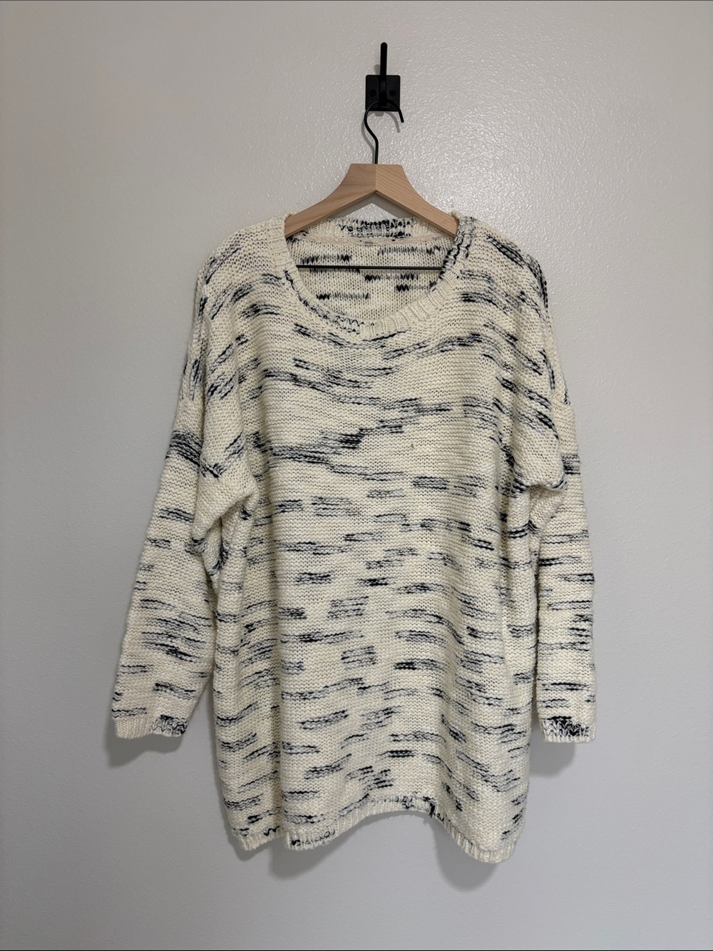 Anthology Chunky Marled Knit Pullover Sweater Boho Cream 20/22